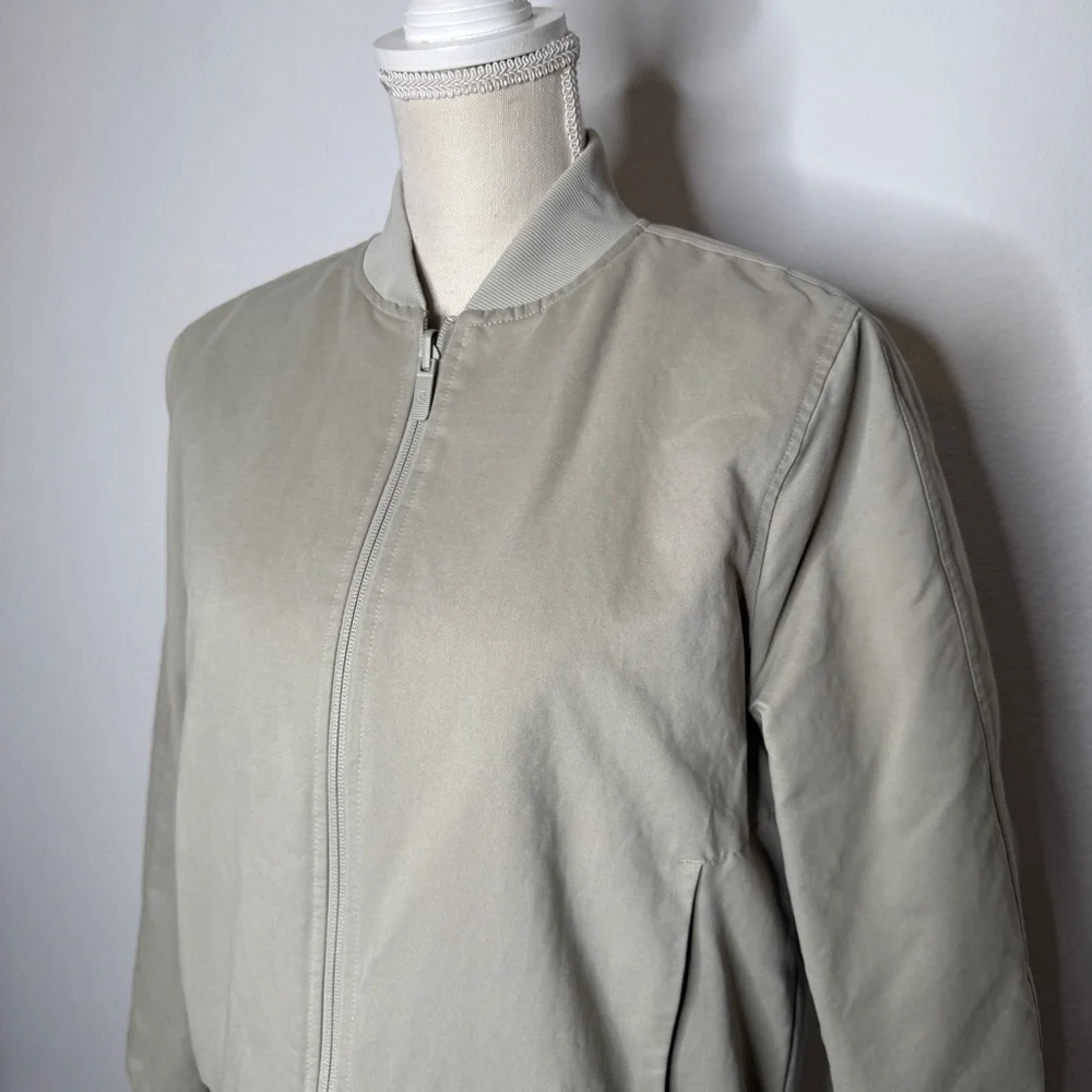 Lululemon Non Stop Bomber Jacket Raw Linen Reversible Quilted Nylon Size 10